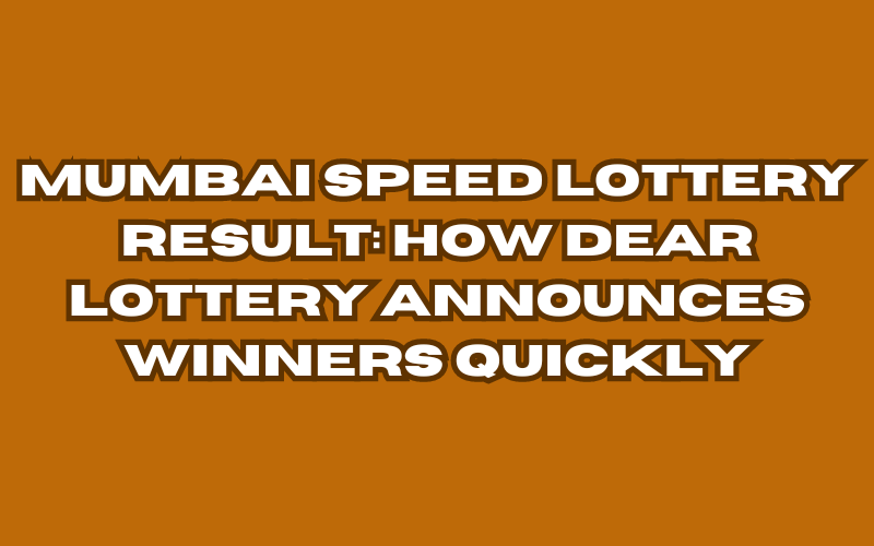 mumbai speed lottery result